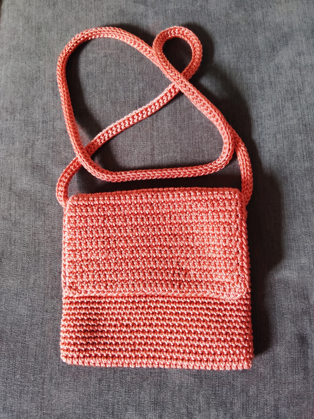 Handmade Coral Crochet Crossbody Bag - Women's Shoulder Purse